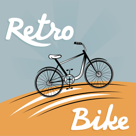 retro vector illustration of  bicycleのイラスト素材