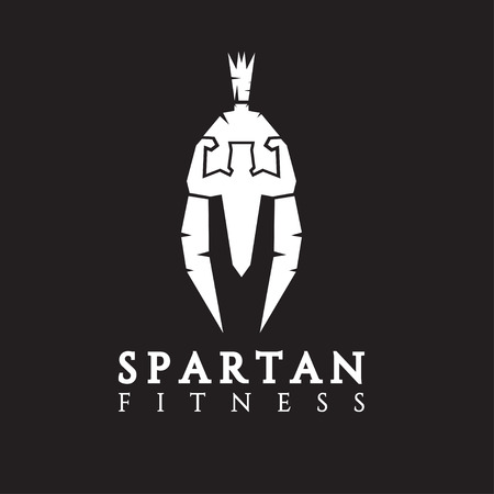 bodybuilder as part of the Spartan helmet vector conceptのイラスト素材