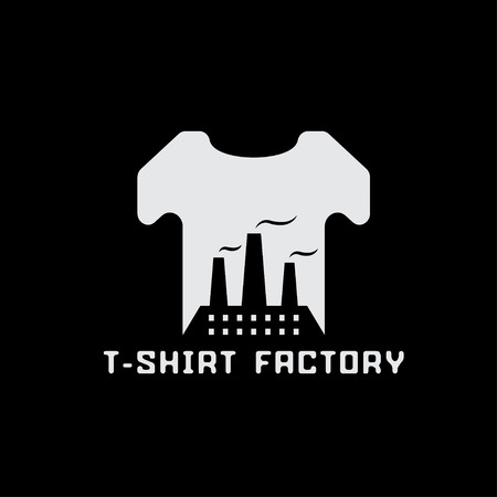 t-shirt factory negative space concept vector illustrationのイラスト素材