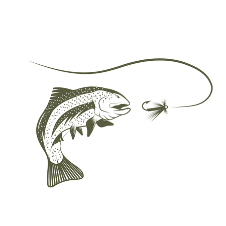 trout and lure vector design templateのイラスト素材