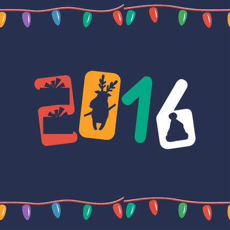 Greeting seamless vector pattern for New 2016 Yearのイラスト素材
