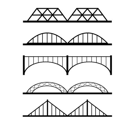 Vector set of different bridges connection
