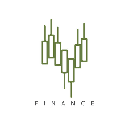 abstract vector design template of financial graph chartのイラスト素材