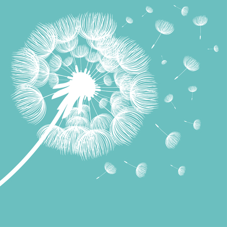Abstract fluffy dandelion flower. Vector illustrationのイラスト素材