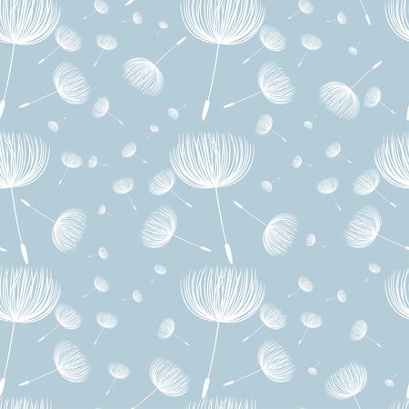 Abstract fluffy dandelion flower seamless pattern. Vector illustrationのイラスト素材