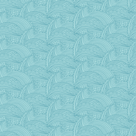 Seamless pattern with hand drawn waves and lines .Vector illustrationのイラスト素材