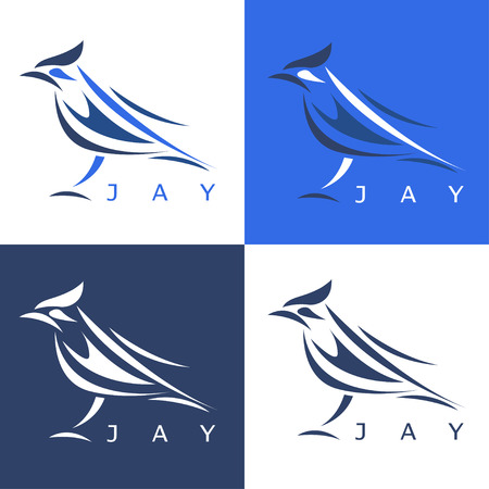 abstract steller's jay set vector design templateのイラスト素材
