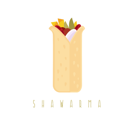 shawarma gyros doner kabob isolated vector design templateのイラスト素材