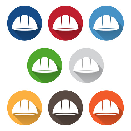 Set of abstract icon vector design template of worker helmetのイラスト素材