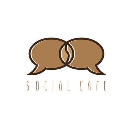 vector illustration concept of bubble in coffee bean shapeのイラスト素材