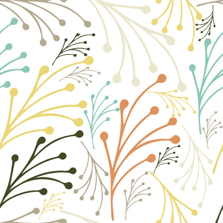Hand drawn floral seamless pattern with  leaves. Summer,spring floral background pattern.Vector illustrationのイラスト素材
