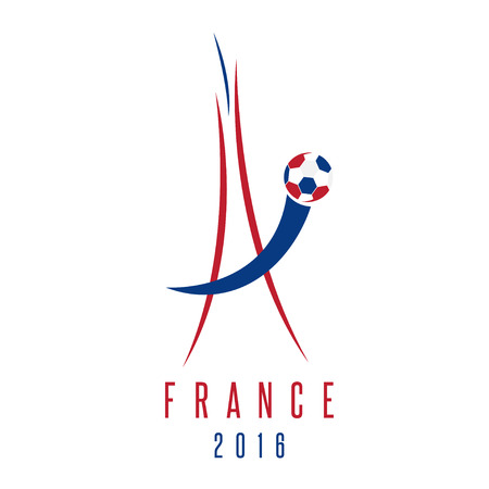 football european championship 2016 in France vector design template with Eiffel towerのイラスト素材