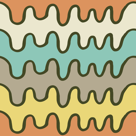 Hand drawn colorful abstract seamless patterns ornaments with weaves and .Vector illustrationのイラスト素材