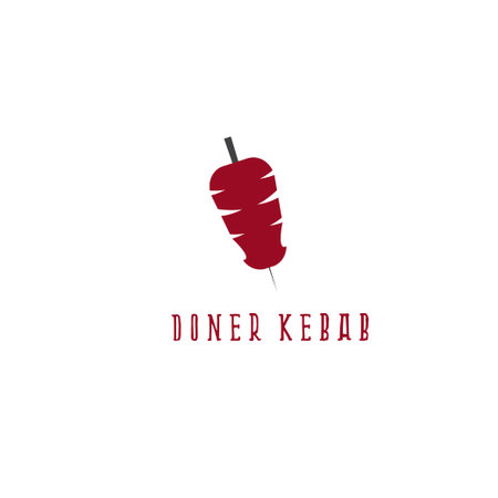 simple flat vector illustration of doner kebabのイラスト素材