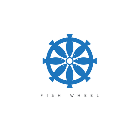 vector abstract design of fish and wheelのイラスト素材