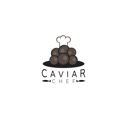 caviar vector design template with chef hatのイラスト素材