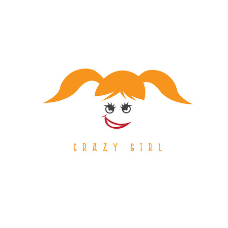 vector design template of crazy girl portraitのイラスト素材