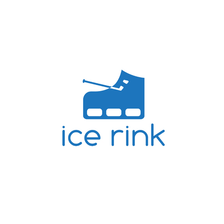 vector illustration concept of skate and hockey stickのイラスト素材