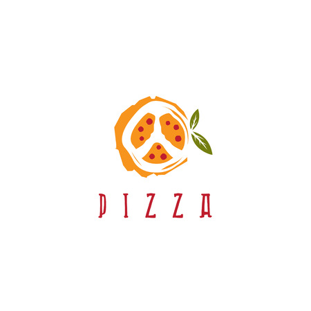 pizza in peace symbol form vector design templateのイラスト素材
