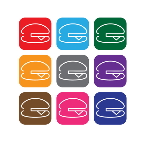 simple line web icons set of hamburgerのイラスト素材