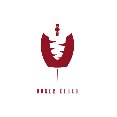 simple flat vector illustration of doner kebabのイラスト素材
