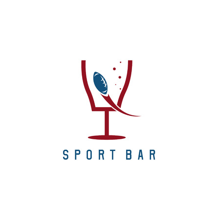 american football ball and gate sport bar vector design templateのイラスト素材