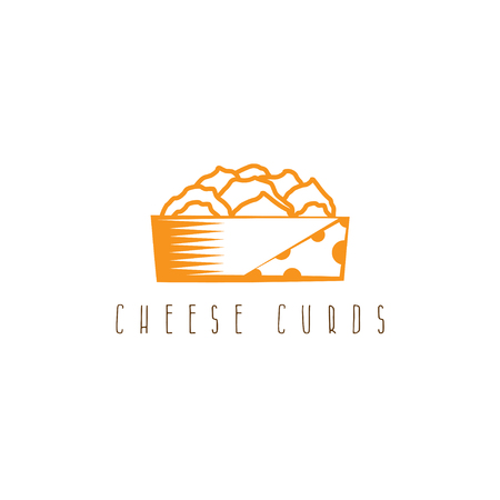 cheese curds in bowl vector design templateのイラスト素材