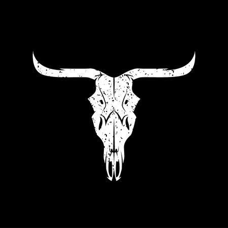 abstract grunge texas cow skull vector design templateのイラスト素材