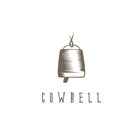 abstract cowbell with rope vector design templateのイラスト素材
