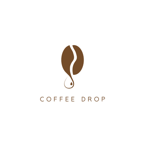 coffee bean with drop vector design templateのイラスト素材