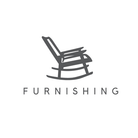 vector design template of abstract rocking chairのイラスト素材