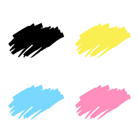 Abstract hand drawn painted black paint, ink brush stroke,background texture. Grunge artistic design element.Vector illustrationのイラスト素材