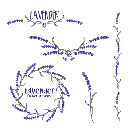 Set of template logo design of abstract icon lavender. Vector illustrationのイラスト素材