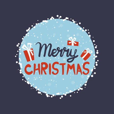 Cartoon illustration for holiday theme. Greeting card for Merry Christmas and Happy New Year. Vector illustrationのイラスト素材