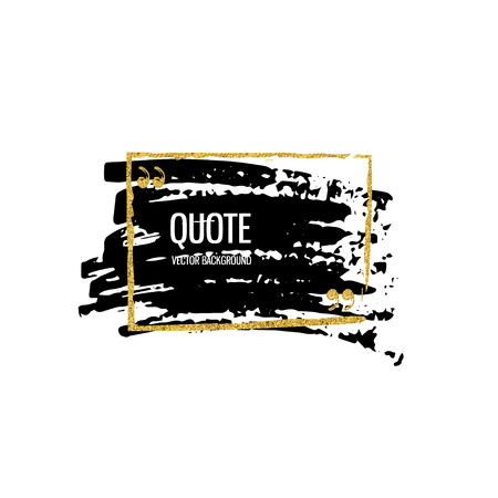 Abstract hand drawn painted black paint with quote, ink brush stroke,background texture. Grunge artistic design element.Vector illustrationのイラスト素材