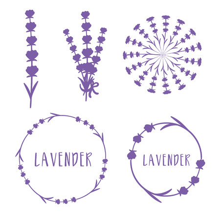 Set of template logo design of abstract icon lavender. Vector illustrationのイラスト素材