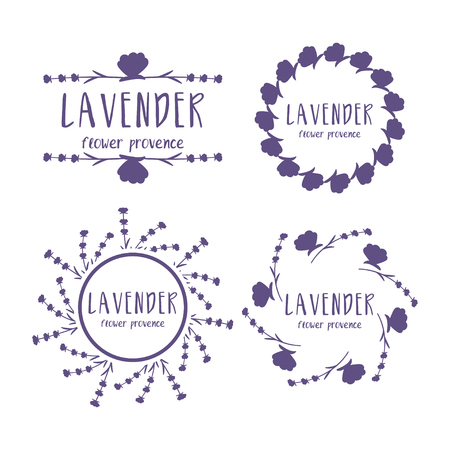 Set of template logo design of abstract icon lavender. Vector illustrationのイラスト素材