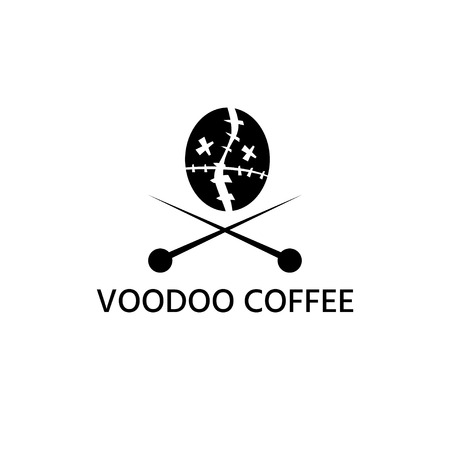coffee bean in a form of voodoo head vector design templateのイラスト素材