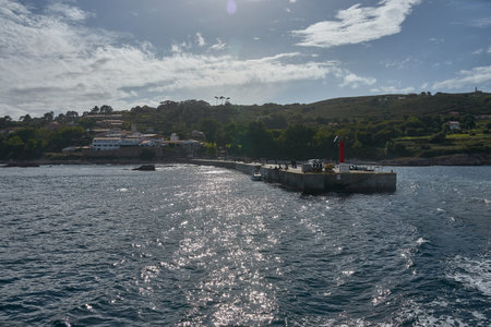 View of the Ons Island pier the only way to get to Ons Island belonging to the Atlantic Islands...