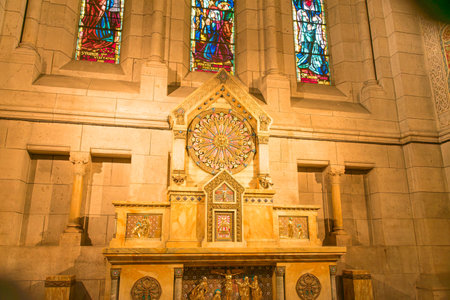 Paris, France - October 14, 2025,The interior of the Sacre-Corur Basilica in Montmartre reveals a...