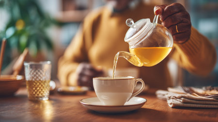 This image was generated using AI. Two hands meet in an intimate and supportive gesture while one A person hands a cup of tea to another in a vulnerable situation. The warm and intimate composition conveys empathy, care, and human connection, ideal for campaigns on emotional health, coexistence, hospitality, and community values. Perfect for editorial, social, and cultural content that promotes well-being and inclusionの素材