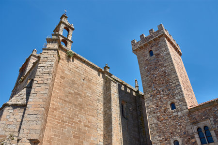 The images capture the essence of the street architecture of Caceres's old town, showing imposing...