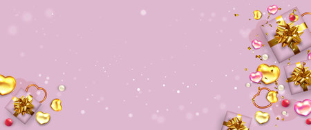 Valentines 3d hearts postcard.のイラスト素材