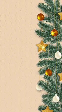 Merry Christmas and Happy New Year backgroundのイラスト素材