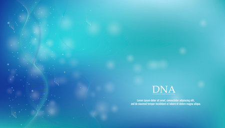 3D abstract DNA helix illustration. Genome futuristic Design. Medical Science Concept.の写真素材