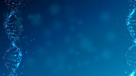 3D abstract DNA helix illustration. Genome futuristic Design. Medical Science Concept.の写真素材