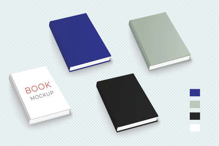 Realistic vector multicolored books set.のイラスト素材