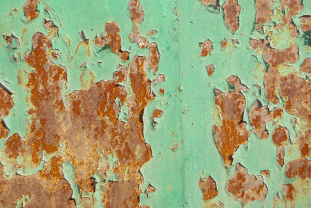 surface of rusty iron with remnants of old paint texture background