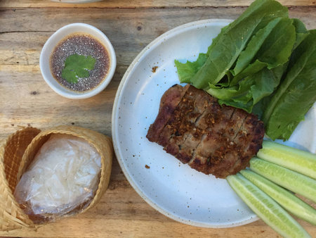 Thai Food Grilled Beef Steak.の写真素材