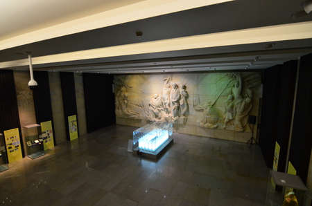 HRABYNE, CZECH REPUBLIC - September 10, 2021: Historical reconstruction of the battle of the Ostrava-Opava Operation, one of the key battles of the Second World War at the memorial in HrabynÄのeditorial素材